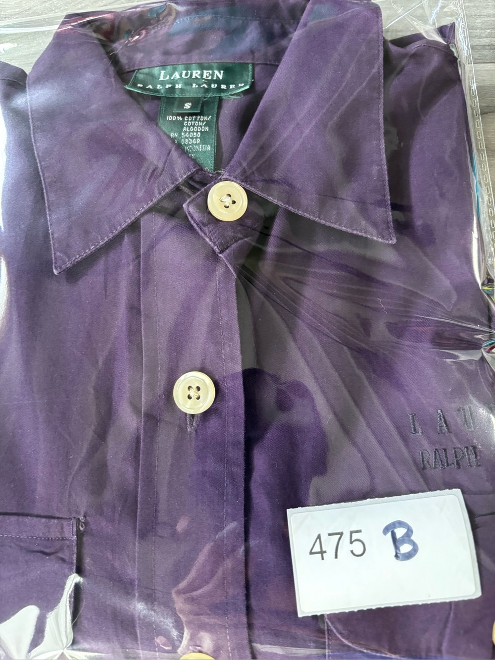 Lauren Ralph Lauren Purple Casual Button-Down Shirt - Picture 9 of 9